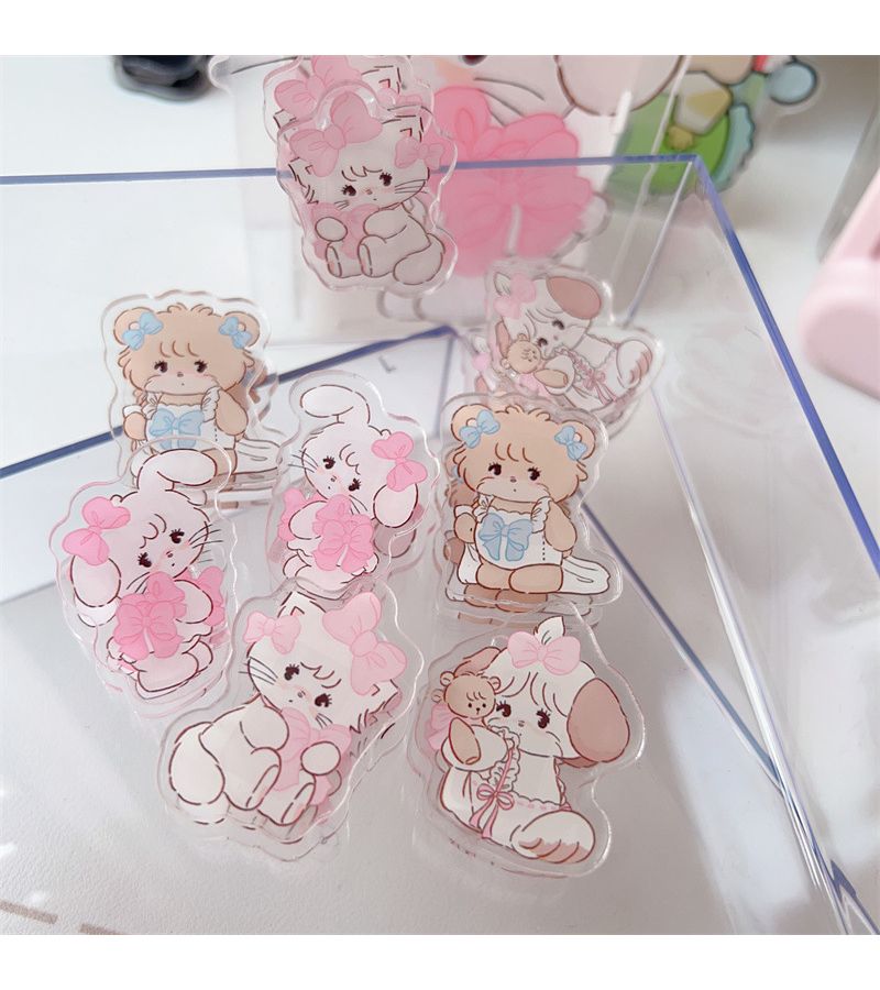 4 Acrylic Double Sided PP Clips Cat Ear Pink For Office School Home Organizing - Image 2