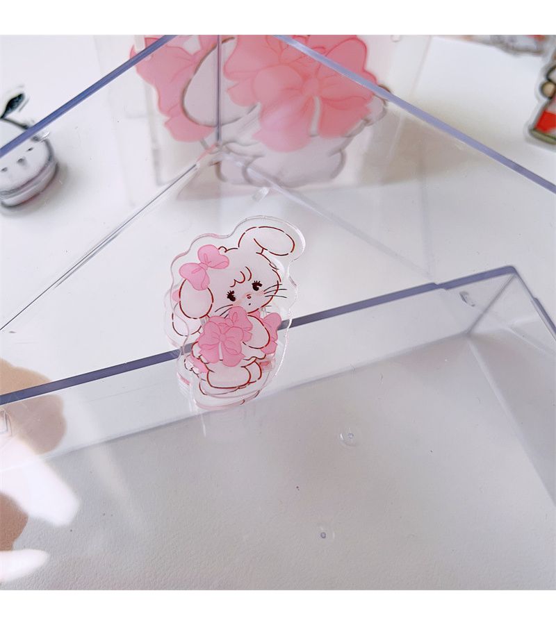 4 Acrylic Double Sided PP Clips Cat Ear Pink For Office School Home Organizing - Image 4