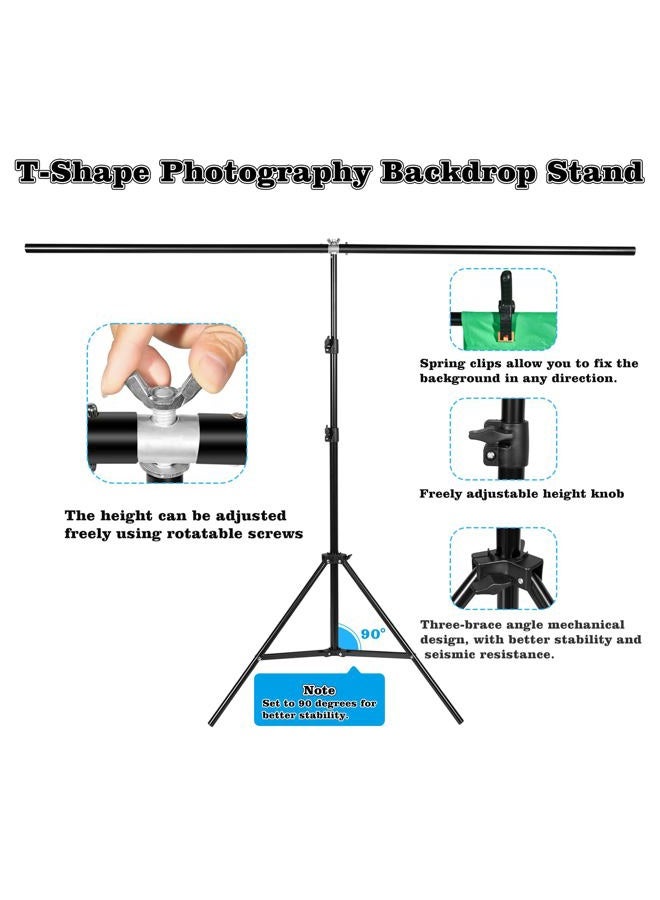 MJDYTYT Green Screen Backdrop Kit with Stand - 6.5x5 Ft Portable Green Screen & Adjustable Backdrop Stand for Streaming, Photography, Gaming, Zoom (Includes 4 Clips & Carrying Case) - Image 3
