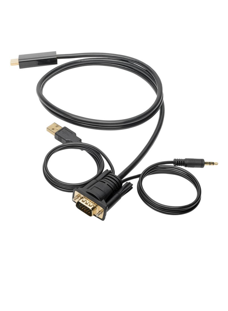 FUJISHKA VGA Male to HDMI Male Adapter Cable 1.8M – Black (One Direction: VGA to HDMI) - Image 4