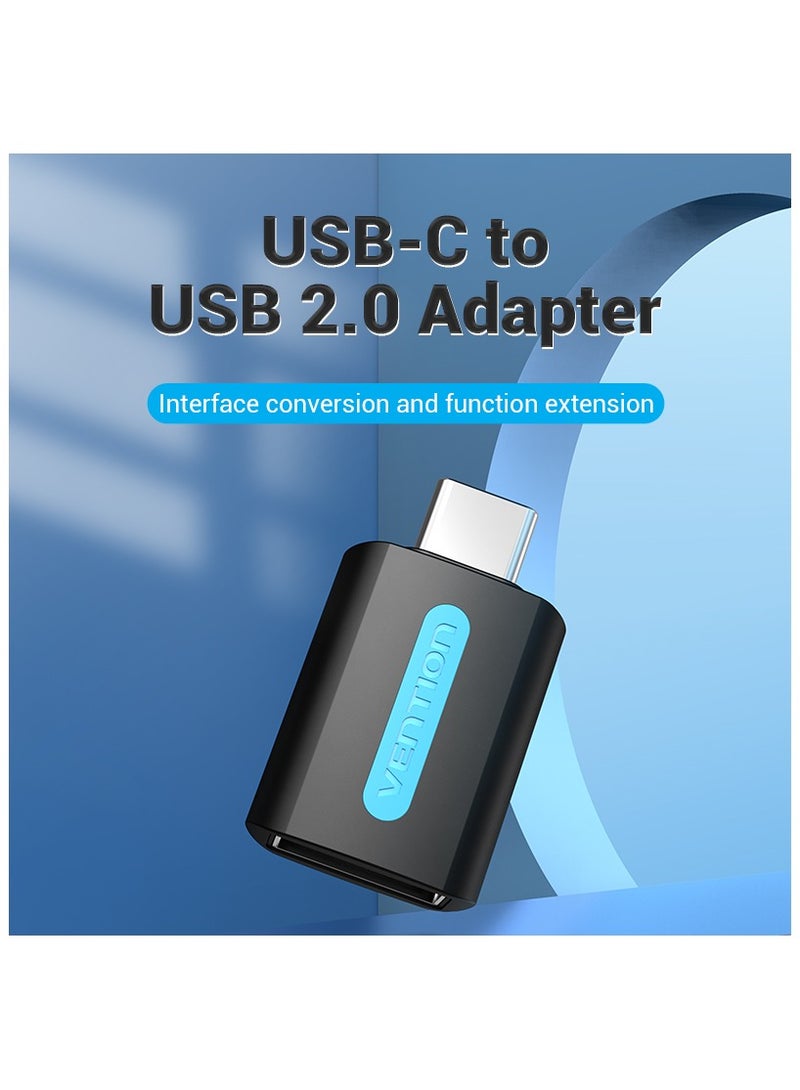 VENTION Vention USB-C Male to USB 2.0 Female OTG Adapter Black PVC Type - Image 1