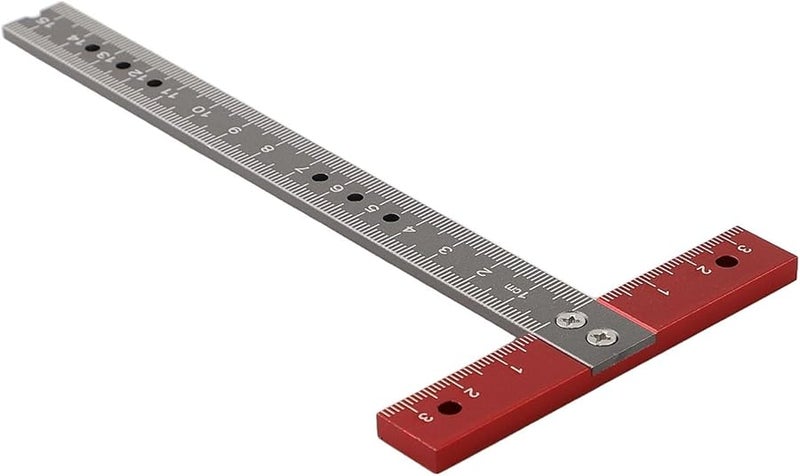 مسطرة مربعة من سبائك الألومنيوم على شكل حرف T 6 بوصة 90 درجة أداة قياس للنجارة DIY - Image 1