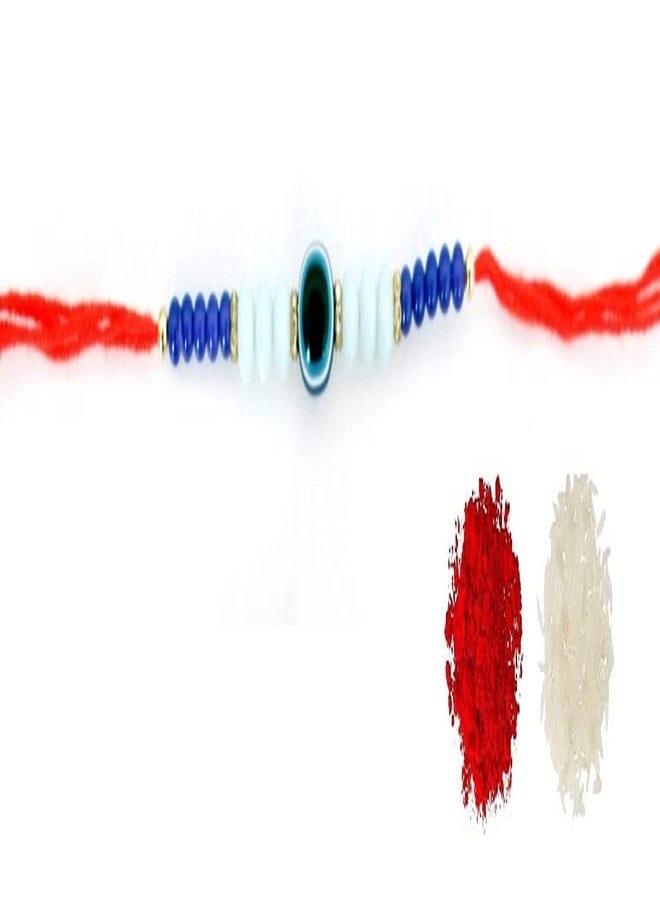 VR Creatives Evil Eye Rakhi Protection, Negativity Thread Designer Rakhi/Bracelet for Rakshabandan, Brother, Bhaiya With Tika Set - Image 1