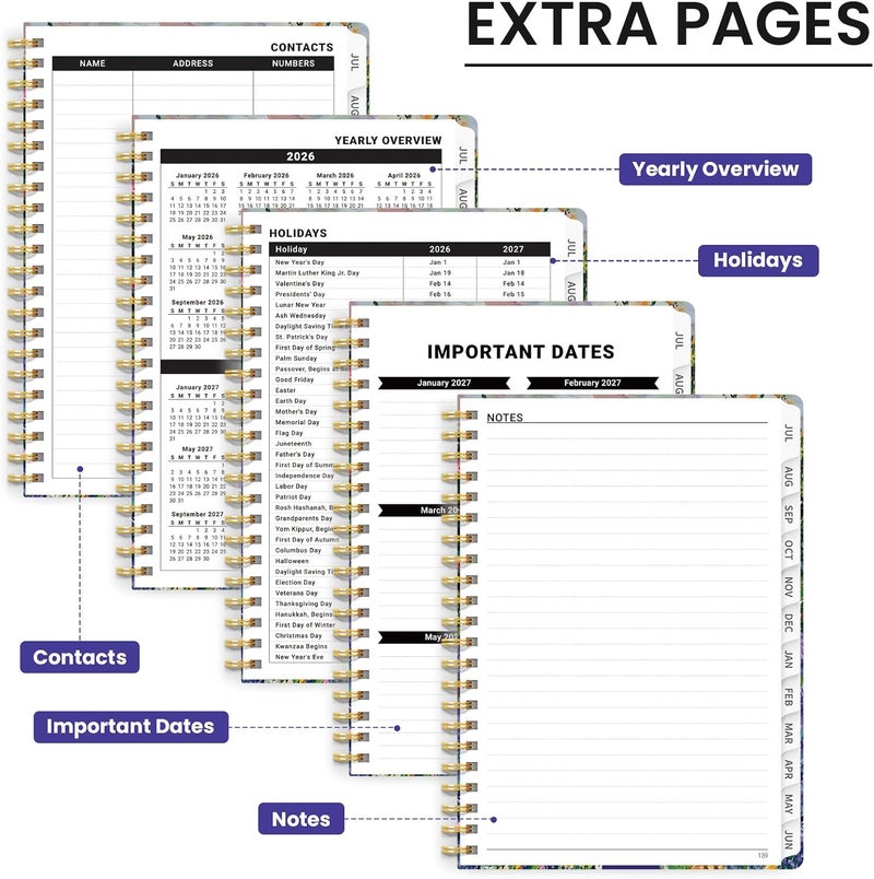 ZOTIA Planner 2026-2027, Monthly and Weekly Academic Planner July 2026 - June 2027, Hardcover Student Teacher Planning Agenda Calendar Book with Tabs, Perfect for Office School Supplies, A5 (6.3" x 8.5 - Image 5
