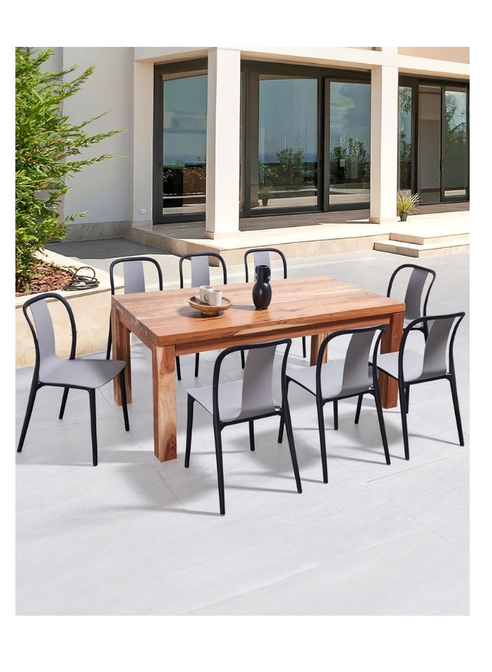 SMART HOME Modern Fiber Single Chair with Sturdy Legs - 45x45x80 cm | Durable Seat for Offices, Dining Rooms, Coffee Shops, Gardens, and Outdoor Lounges - Image 2