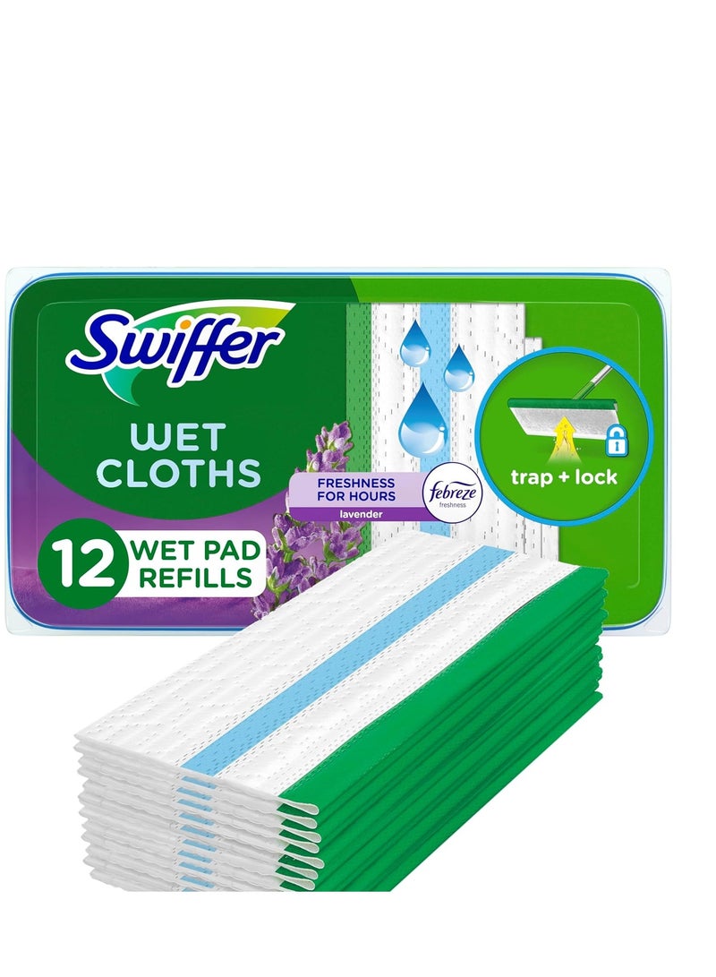 Swiffer Sweeper Wet Mopping Pad Refills For Floor Mop With Febreze Lavender Vanilla & Comfort Scent 12 Count - Image 2
