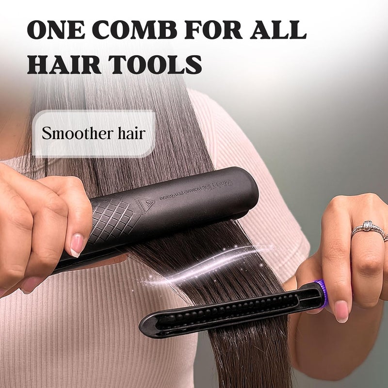 HerStyler Hair Straightening Comb - Straightener Comb for Flat Iron - Makes Styling Easy - Get Straight Hair in Minutes (Purple) - Image 2