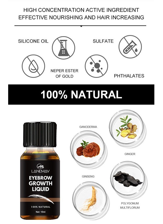 LANEMAY - Eyebrow Growth Liquid-Thick Curly and Slender Eyebrow Care Solution , Eyebrow Growth Solution, Natural Growth 15ml - Image 1