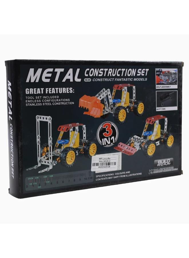 3-in-1 Metal Construction Set - 122 Pcs - Image 3