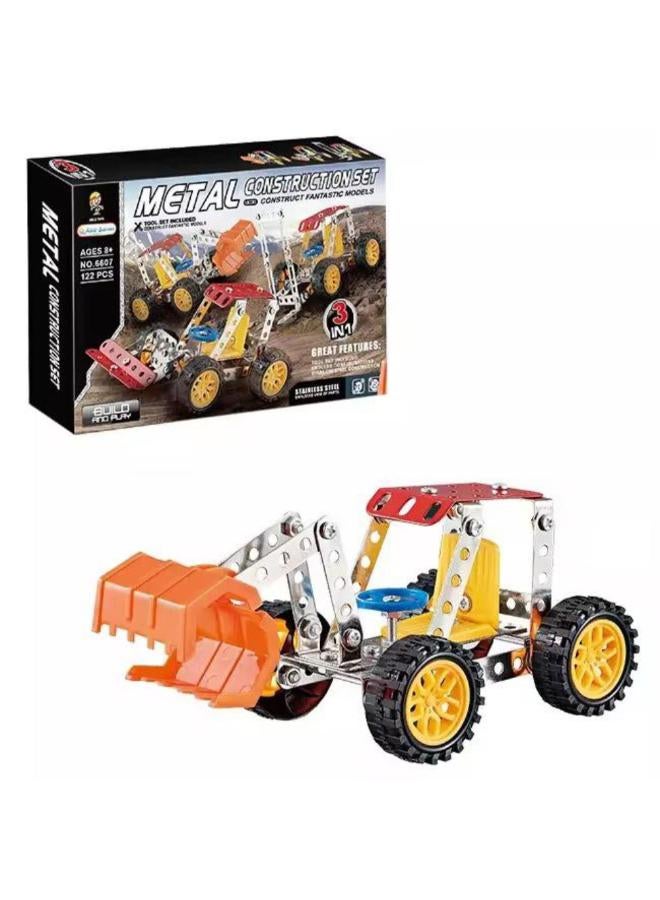 3-in-1 Metal Construction Set - 122 Pcs - Image 1