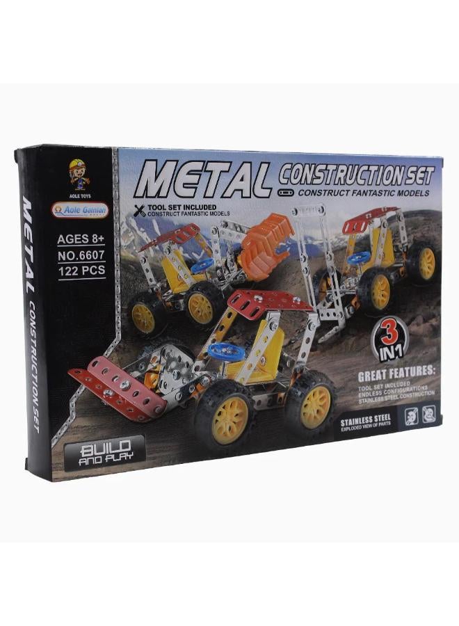 3-in-1 Metal Construction Set - 122 Pcs - Image 2