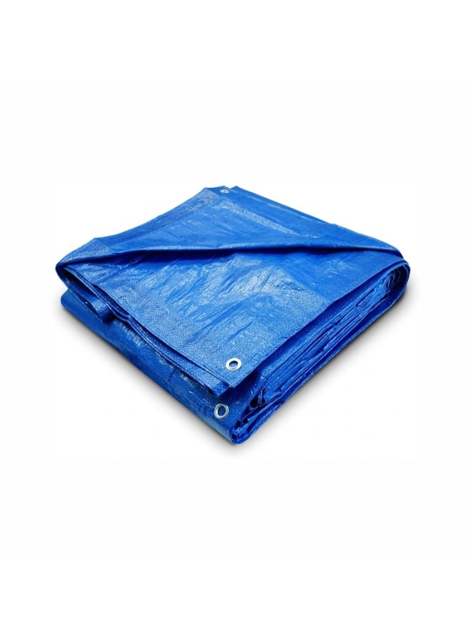 SILTOX Blue Tarpaulin Sheet 60×60 ft (18.3×18.3 m) Heavy Duty Waterproof Polyethylene Cover with Reinforced Edges & Eyelets, UV Resistant Tear Proof Multipurpose Tarp for Construction Sites, Outdoor Shelter, Camping, Truck Cover, Warehouse Storage & Industrial Protection Use - Image 1