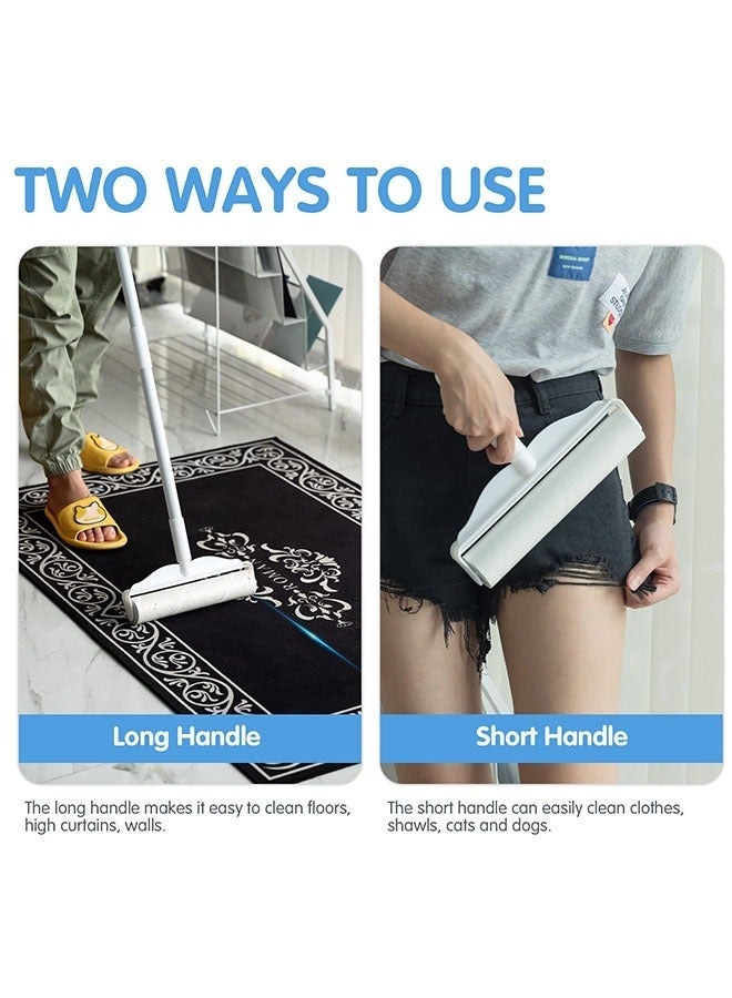 Arabest Carpet Cleaning Lint Roller 1 Set 24cm Width,with 2 Rolls 120 Sheets , Removes Hair, Bed's Hair, Carpet Cleaning, Dust on Floor, and Clothes, with Removable Paper - Image 3