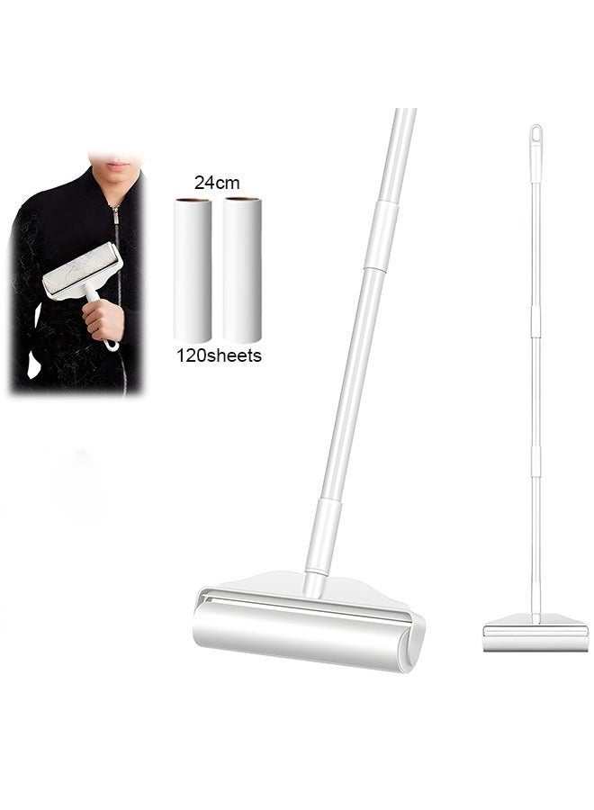 Arabest Carpet Cleaning Lint Roller 1 Set 24cm Width,with 2 Rolls 120 Sheets , Removes Hair, Bed's Hair, Carpet Cleaning, Dust on Floor, and Clothes, with Removable Paper - Image 1