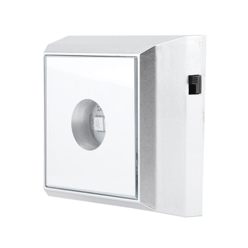 Square LED Lamp Base Stand Holder for Crystal Acrylic Statue Display Silver (Colorful Light) - Image 3