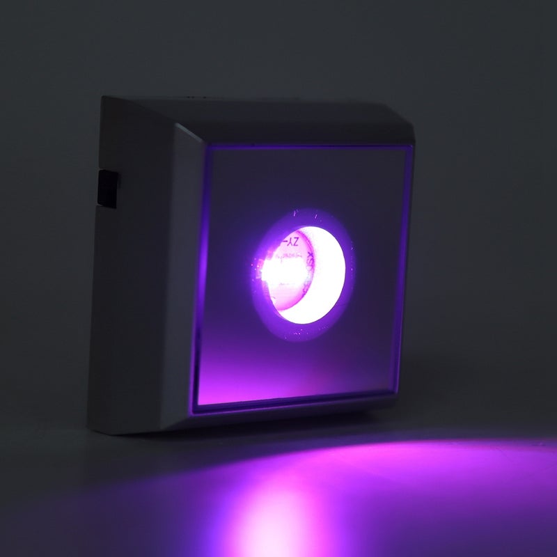 Square LED Lamp Base Stand Holder for Crystal Acrylic Statue Display Silver (Colorful Light) - Image 2