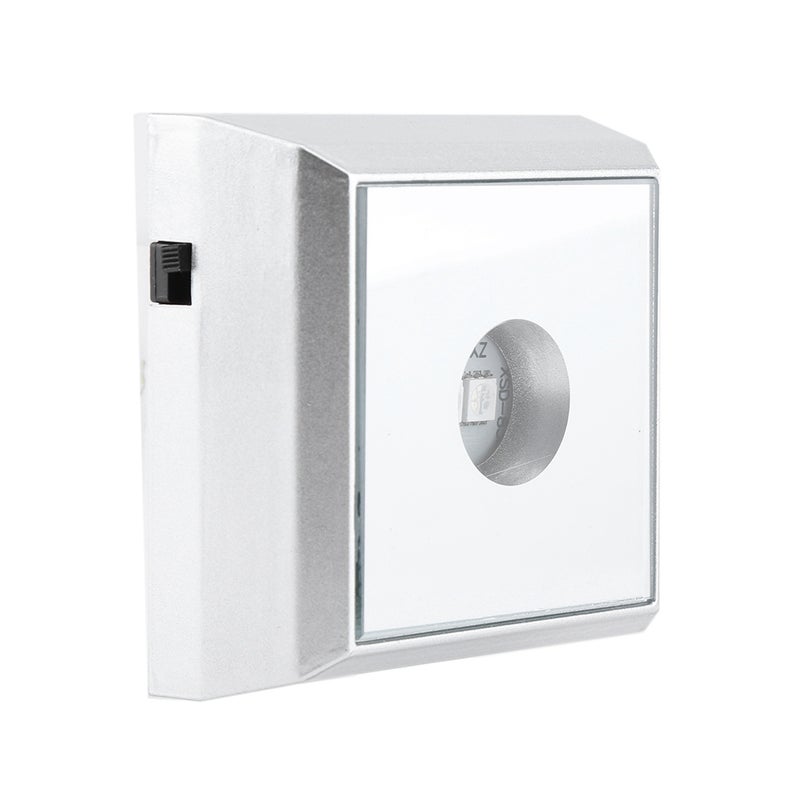 Square LED Lamp Base Stand Holder for Crystal Acrylic Statue Display Silver (Colorful Light) - Image 4