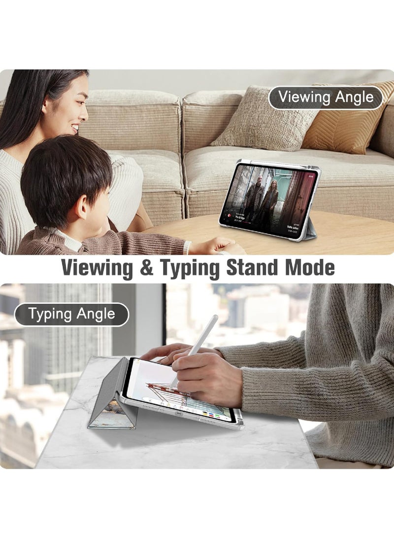 روك بو حافظة لجهاز iPad Pro مقاس 11 بوصة (M5/M4) 2025/2024 مع حامل قلم رصاص، ظهر شفاف، حافظة رفيعة قابلة للطي ثلاثية الطي، حافظة تابلت لجهاز iPad Pro مقاس 11 بوصة M5/M4، خاصية السكون/التنشيط التلقائي 2024/2025 Pro مقاس 11 بوصة M5/M4 - Image 3