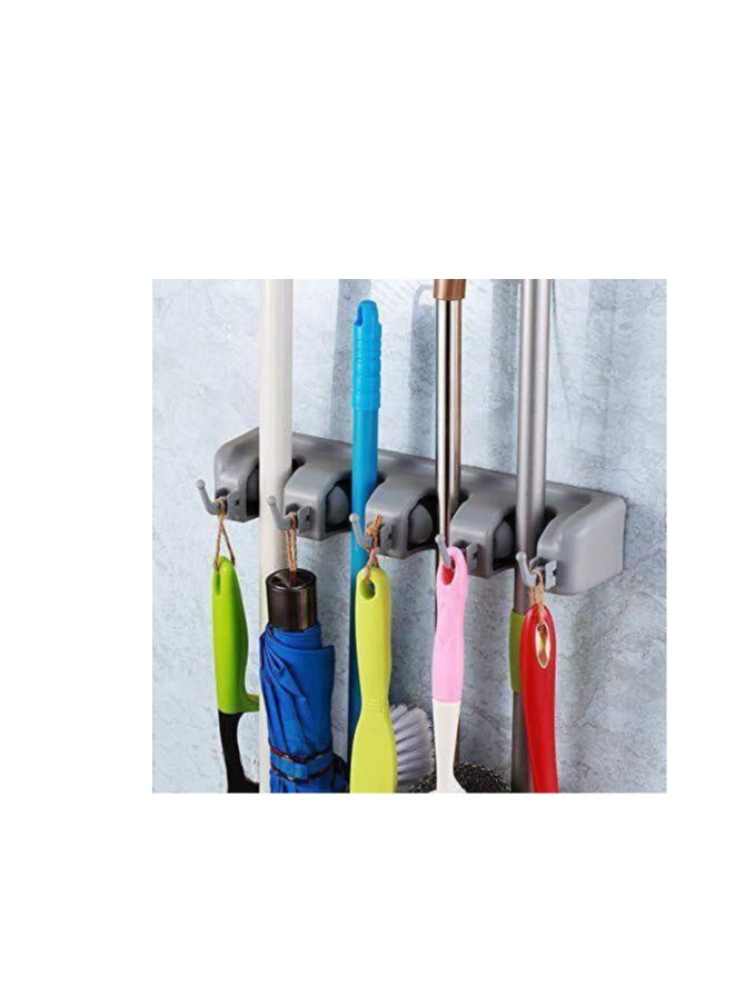 Generic 5-Slot Broom Holder – Keep Your Cleaning Essentials Organized and Tidy H  - Image 1