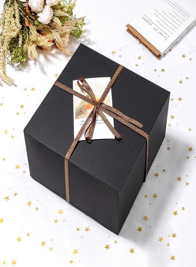 Mefleet 12x12x5 Inches Large Black Gift Boxes with Lids 10 Pack Bridesmaid Proposal Extra Deep Gift Box for Presents, Wedding, Graduation, Holiday, Christmas, Birthday Craft Presents Wrapping - Image 3