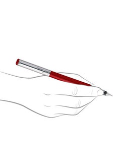 PARKER Vector Metallix Fountain Pen (Fine Nib) | Red Body Color With Quink Ink Bottle | Gifts For Employees | Ideal For Corporate Use  - Image 3