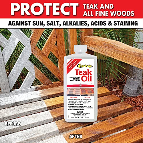 STAR BRITE Teak Oil - Long Lasting, Penetrating, Sealer & Preserver With UV Inhibitors - Marine Grade for the Harshest Weather Conditions - 1 GAL (081600) - Image 2