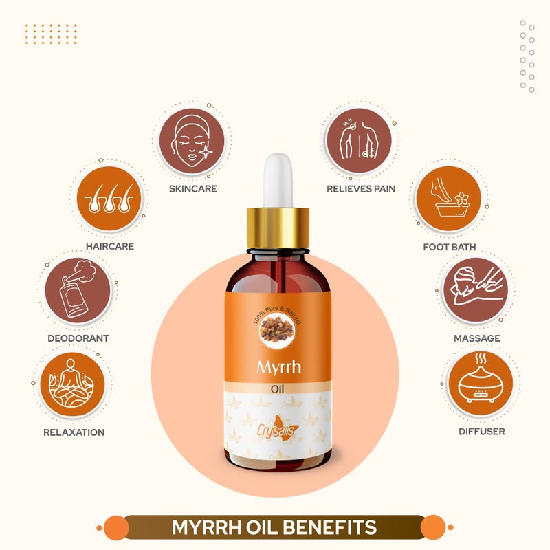 Crysalis Myrrh Oil (Commiphora Myrrha) |100% Pure & Natural Undiluted Essential Oil Organic Standard| For Skin Care, Hair, Nourish & Hydrate, Aromatherapy, Massage 50ml - Image 3