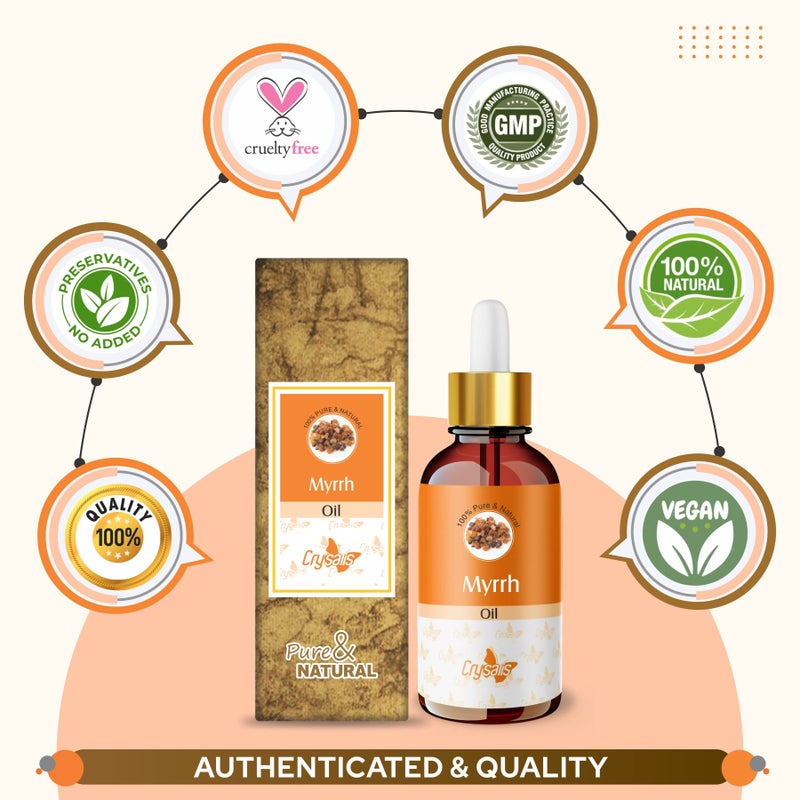 Crysalis Myrrh Oil (Commiphora Myrrha) |100% Pure & Natural Undiluted Essential Oil Organic Standard| For Skin Care, Hair, Nourish & Hydrate, Aromatherapy, Massage 50ml - Image 4