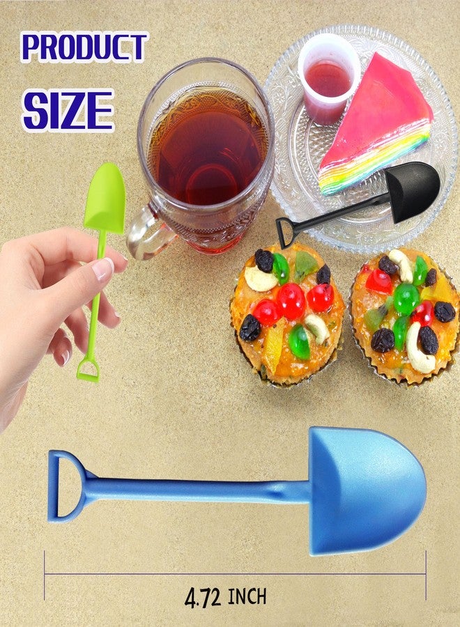 OaaXbbECco Novelty Mini Shovel Shape Spoons Cute Disposable Plastic Dessert Spoons - Image 4