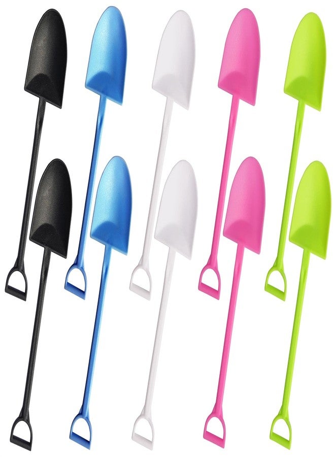 OaaXbbECco Novelty Mini Shovel Shape Spoons Cute Disposable Plastic Dessert Spoons - Image 1