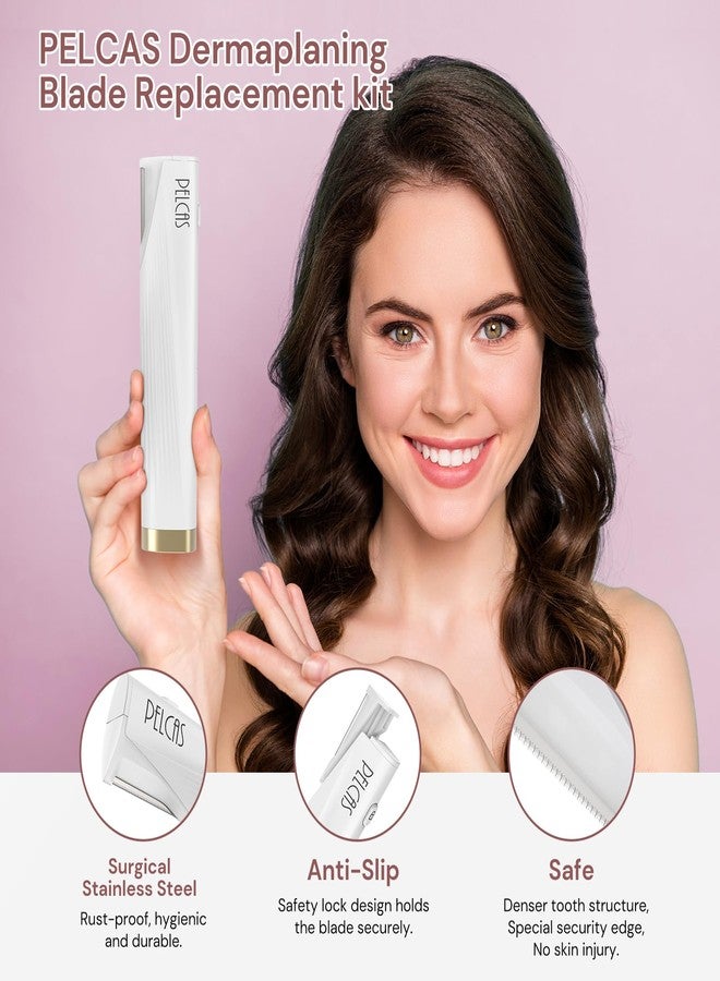 PELCAS Dermaplaning Blade Replacement Set, 8 PCS Dermaplaning Razors for Women Facial Peach Fuzz & Hair Removal System SPA at Home Only Fit with PELCAS Dermaplaning Tool BV18-712 -Device Not Included - Image 4