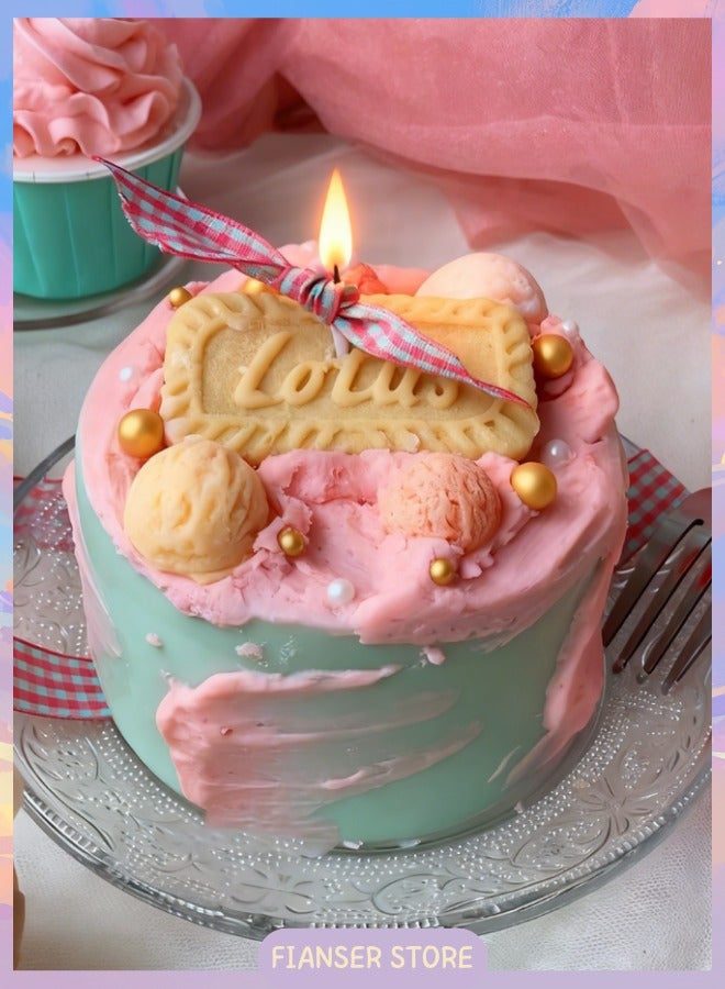 Fianser Candles Handmade Lolita Cake Home Scented 18 Hours Fragrance Aromatherapy Gift Wax Natural Soy Stress Relief Luxury Wedding Bathroom Birthday Yoga Anniversary - Image 1