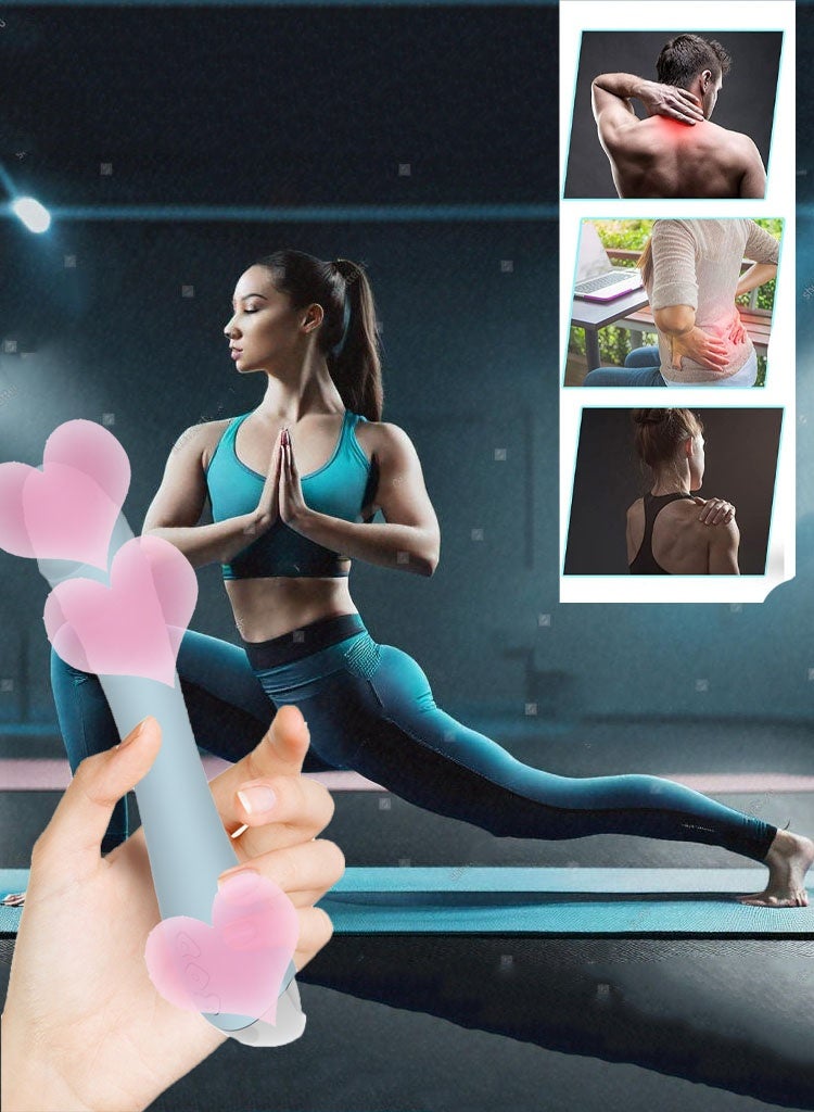 Cordless Dual-Ended Handheld Deep Tissue Muscle Massager for Sports Recovery, Portable Back Shoulder Neck Relaxation Tool with Heating