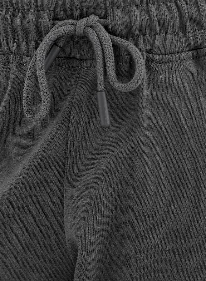 Styli Charcoal Cotton Cuffed Joggers with Pockets - Image 3