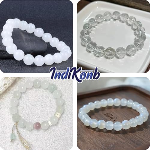 INDIKONB White Glass Pearl Moti Beads - 6mm and 8mm Sizes Assortment - Total 250 Beads - Image 4