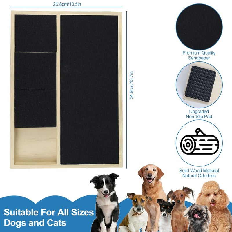 Jaxbo Dog Nail Scratch Pad with Treat Box, Jaxbo Durable Portable Dog Scratch Filing Pad for All Dogs, Wooden Cat Nail Scraper Board for Indoor/Outdoor Training - Image 4