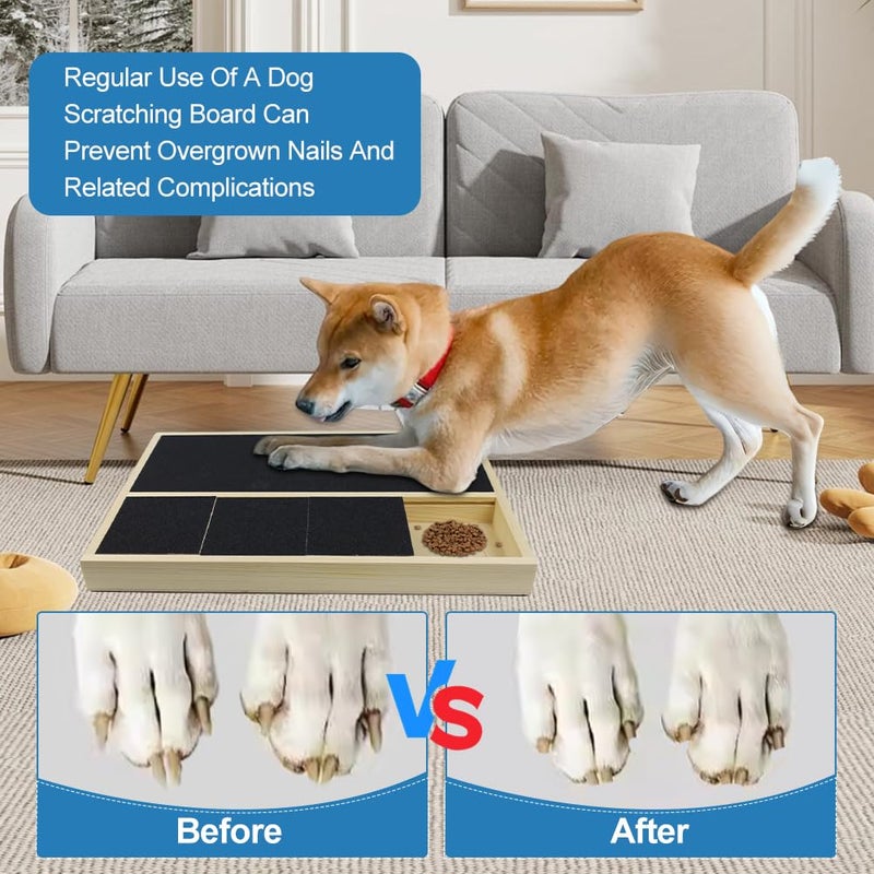 Jaxbo Dog Nail Scratch Pad with Treat Box, Jaxbo Durable Portable Dog Scratch Filing Pad for All Dogs, Wooden Cat Nail Scraper Board for Indoor/Outdoor Training - Image 3