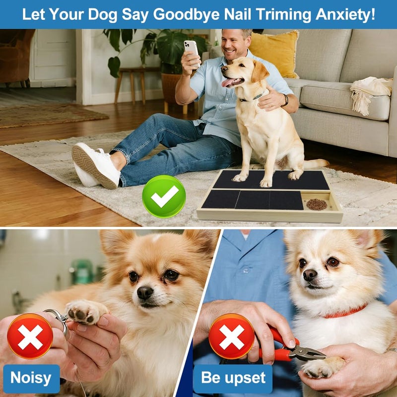 Jaxbo Dog Nail Scratch Pad with Treat Box, Jaxbo Durable Portable Dog Scratch Filing Pad for All Dogs, Wooden Cat Nail Scraper Board for Indoor/Outdoor Training - Image 2