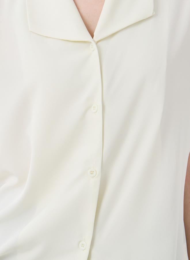 Take Two Solid Buttoned Oversized Shirt - Image 3