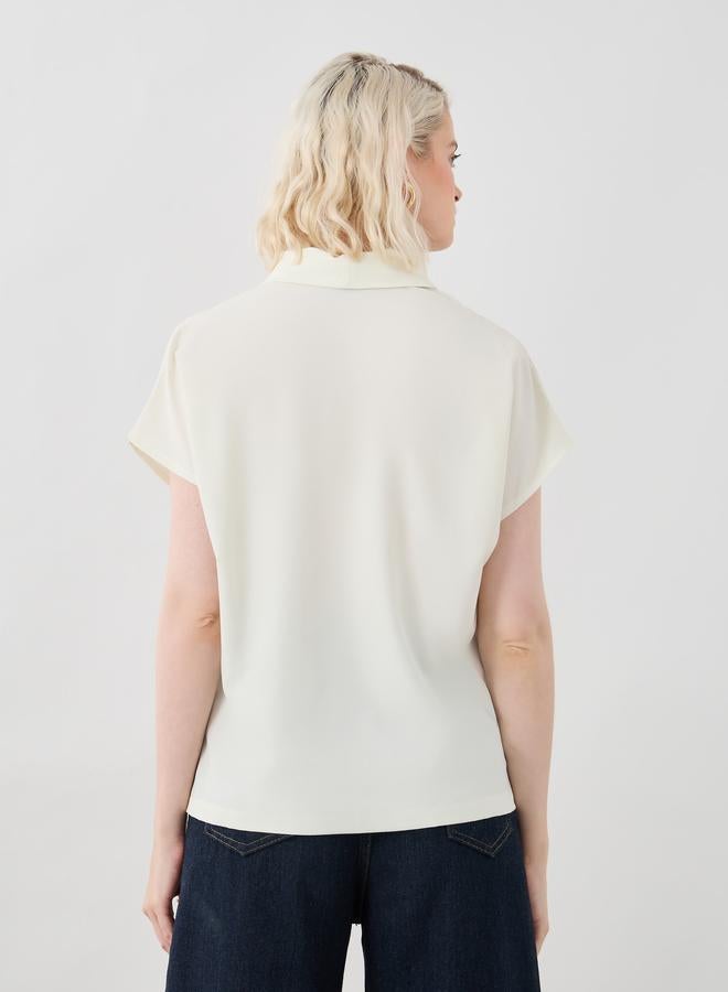 Take Two Solid Buttoned Oversized Shirt - Image 4