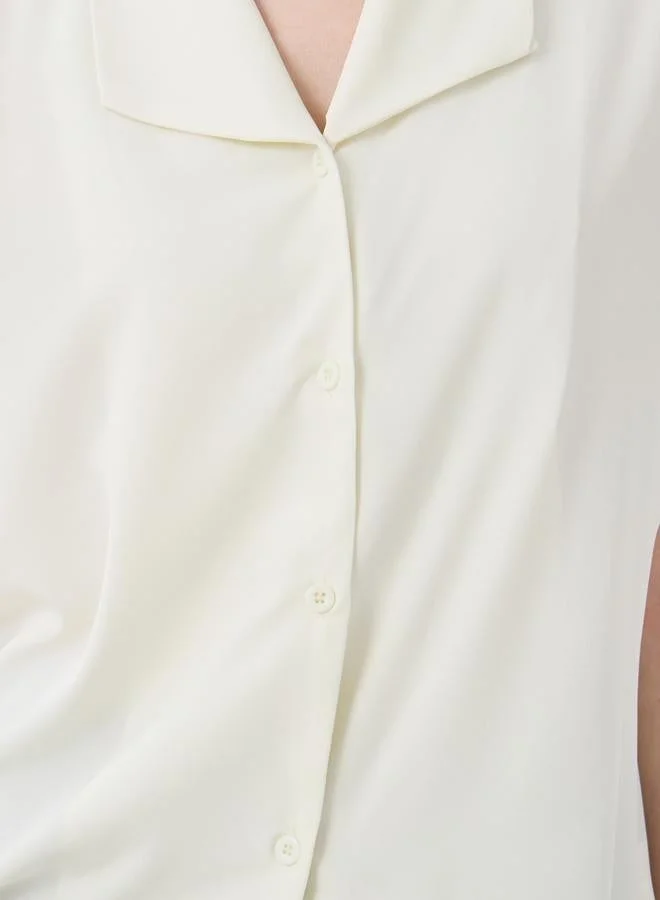 Take Two Solid Buttoned Oversized Shirt
