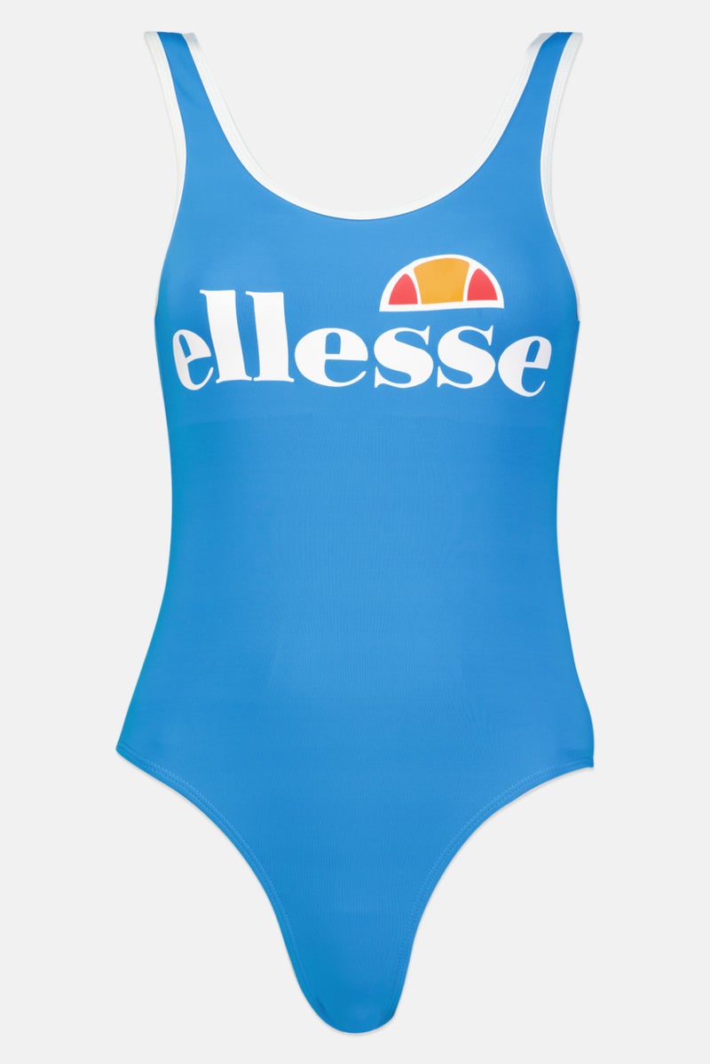 Ellesse Women Brand Logo Lightly Padded One Piece Swimsuit, Blue - Image 1