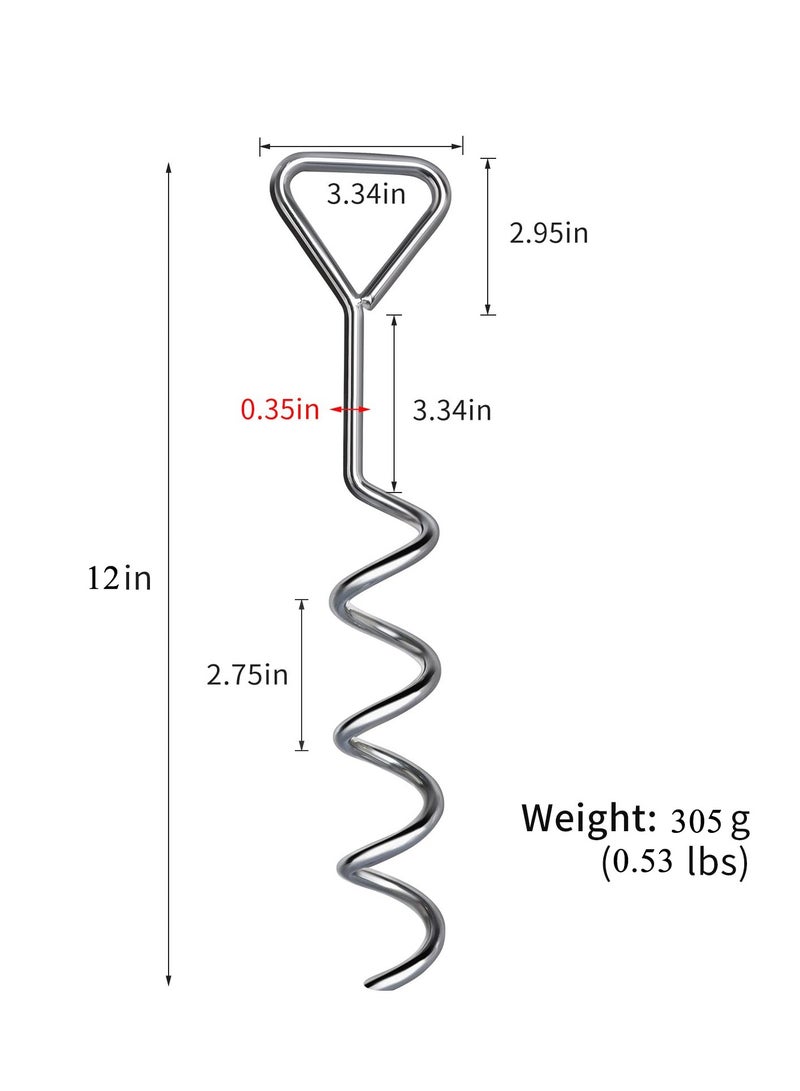 Trampoline Stakes, Strong Anchor Kit Steel Spiral Stakes, Heavy Duty  Fixed Parts Corkscrew Shape Steel Stakes Anchor Kit for Trampolines Tents Swing, Set of 4 Bonus 4 Strong Belt - Image 3