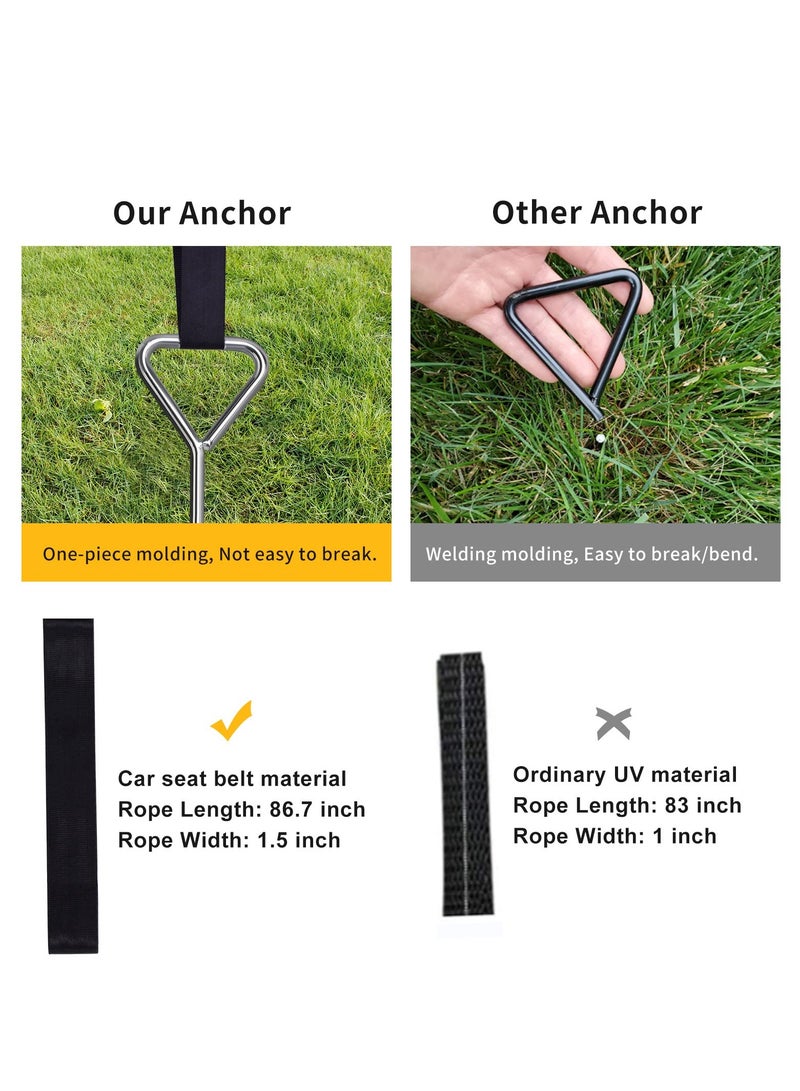 Trampoline Stakes, Strong Anchor Kit Steel Spiral Stakes, Heavy Duty  Fixed Parts Corkscrew Shape Steel Stakes Anchor Kit for Trampolines Tents Swing, Set of 4 Bonus 4 Strong Belt - Image 5