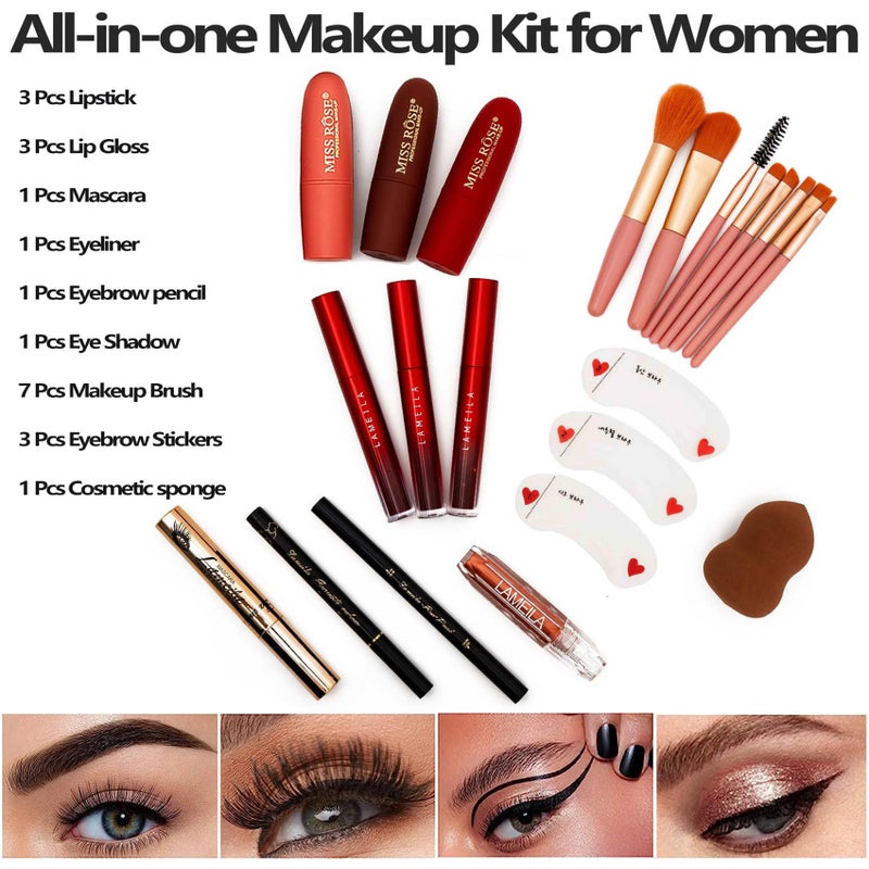 UNIFULL 132 Color All- In- One Makeup For Women Full Kit,Professional Makeup Kit,Makeup Gift Set for Women,Girls&Teens,Include eyeshadow/lipstick/concealer/Lip Gloss/Eyeliner/Mascaraï¼ˆ006N2-Silverï¼‰ - Image 3