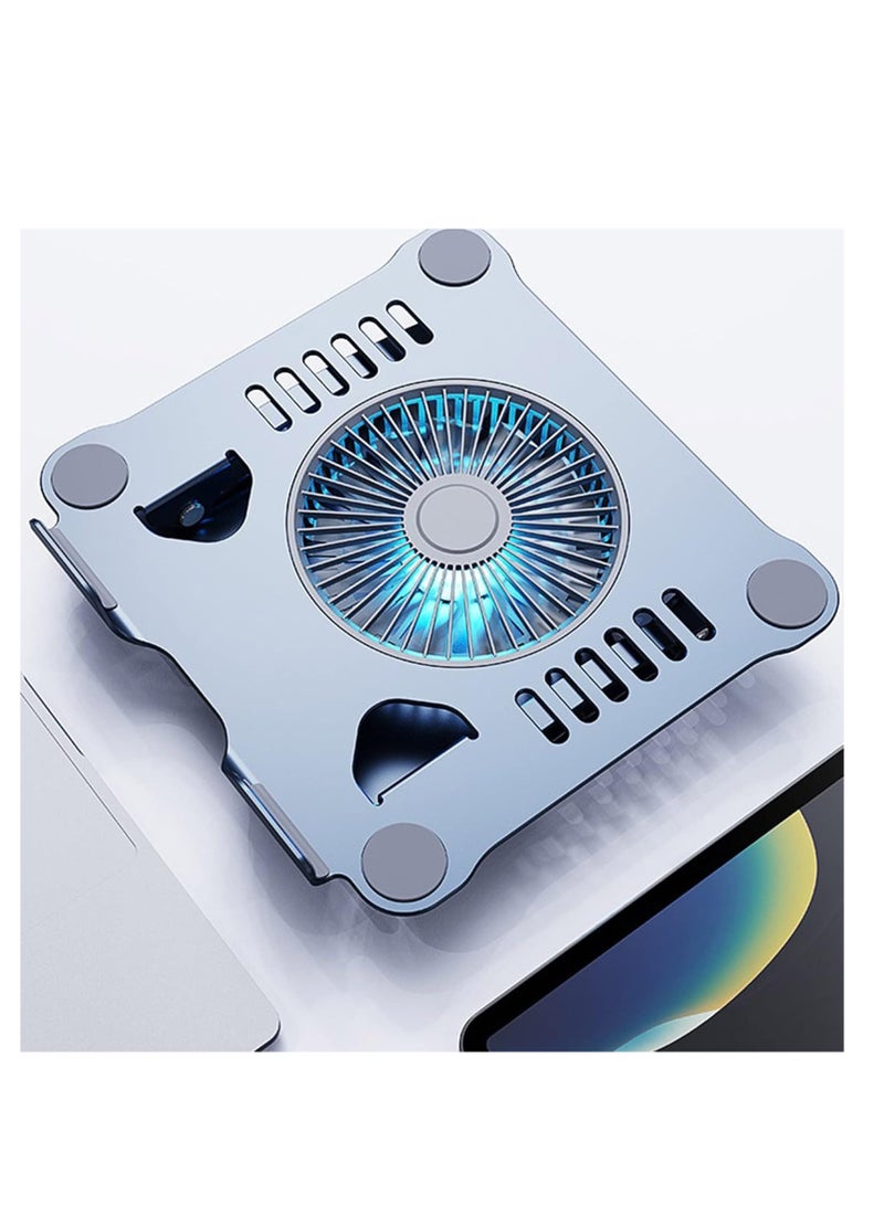 T628 Gaming Laptop Stand with Large Adjustable Cooling Fan and 360-Degree Rotation - Grey - Image 2