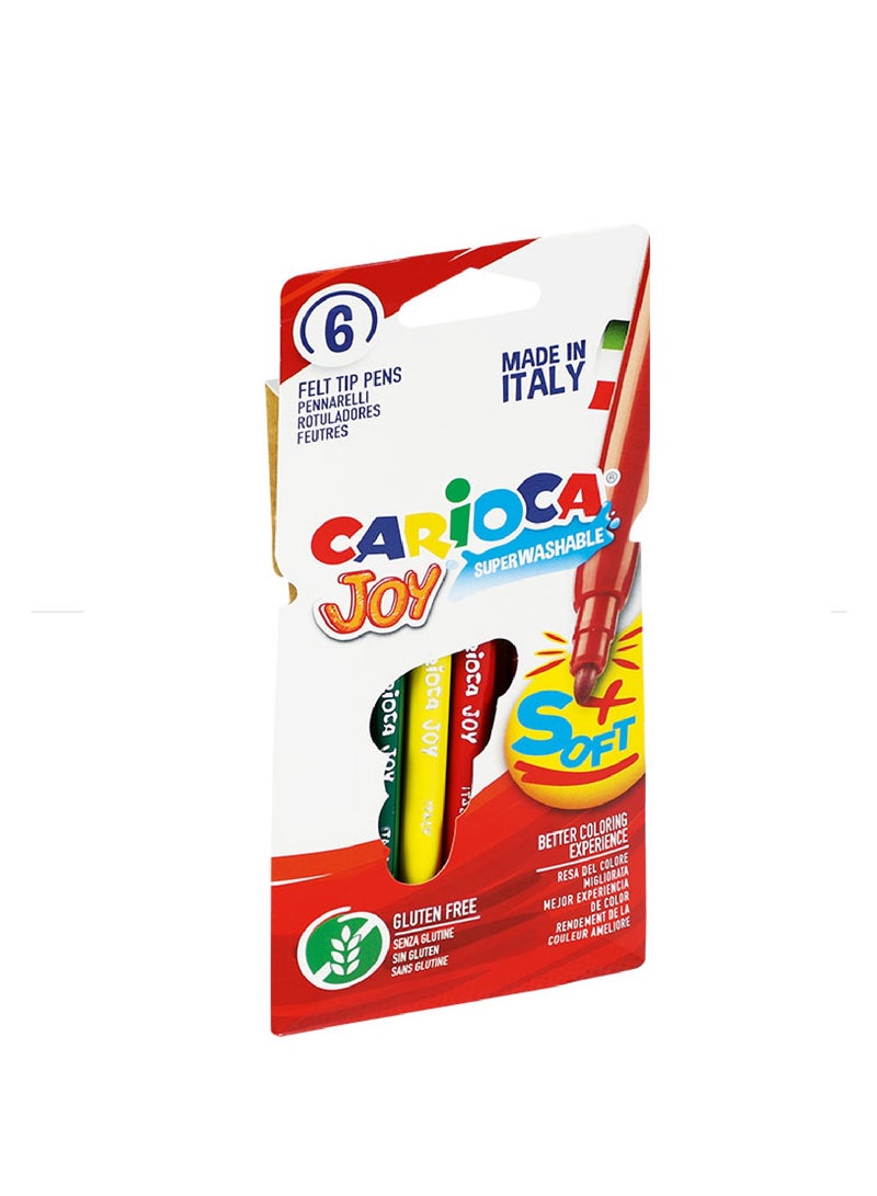 Carioca Joy Fibre Tip Pens Markers 6 Colors - No:40549 - Image 2