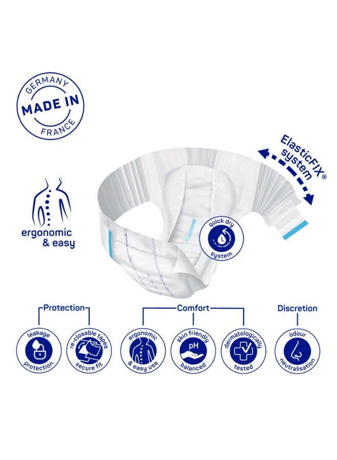 مولي كير موليكير بريميوم إيلاستيك, حفاضات سلس البول مزودة بأطراف جانبية مطاطية , سليب للراشدين الذين يعانون من السلَس، للنساء والرجال,متوسط, ٨ قطرات, ٢٦ قطعة / حزمة - Image 4