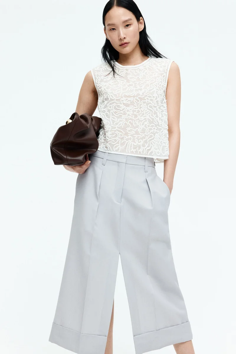 اتش اند ام تنورة من مزيج الصوف بقصة رسمية