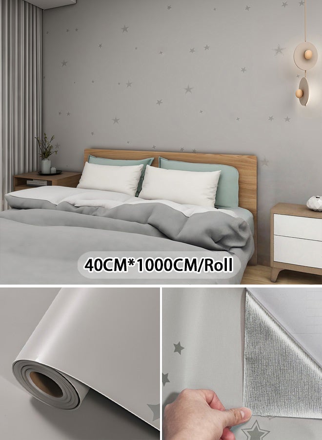 NOAEOU Wallpapers, Peel and Stick Wall paper, Grey 40CM x 10M Sticky Wallpaper Waterpoof Self Adhesive Decorative Contact Paper Vinyl Roll For Living room, bedroom, children's room - Image 1